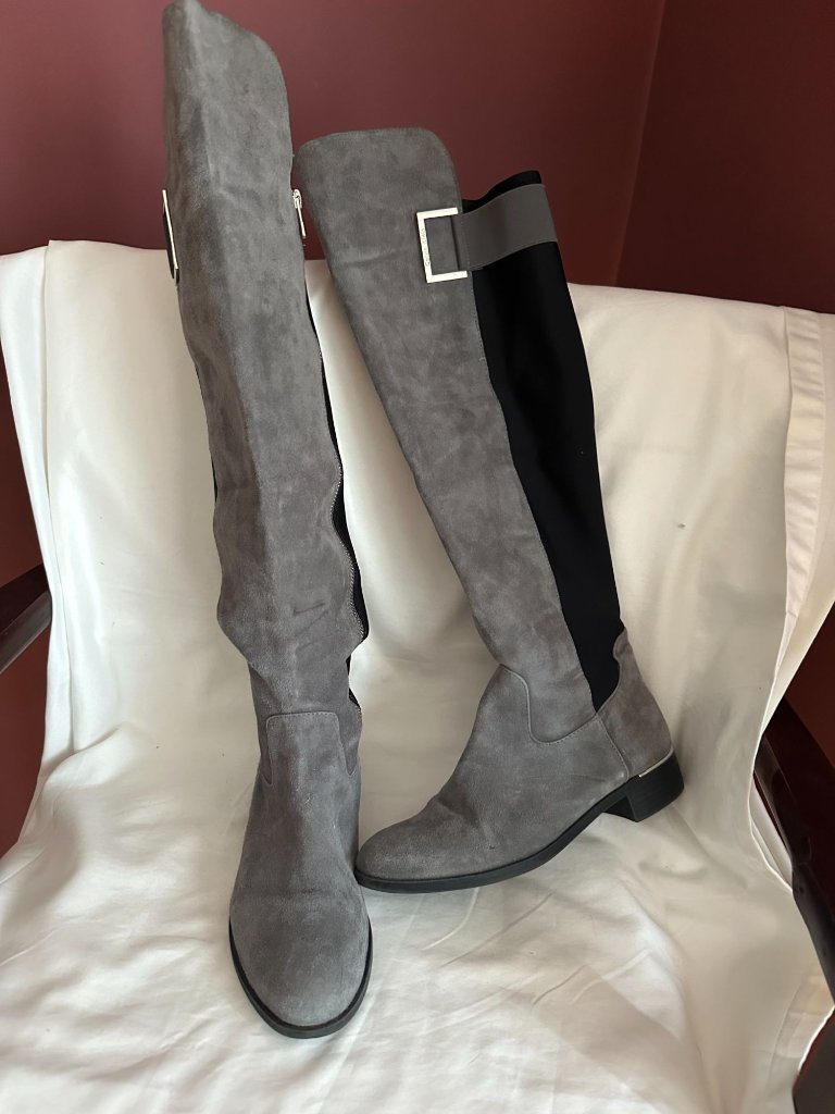 Calvin Klein Cylan Over The Knee Suede Zip Boots 7.5